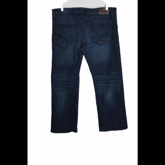 TK Axel Womens Blue Denim Slim Boot Jeans Cotton Solid Button & Zip Size 38x30 - Picture 4 of 5